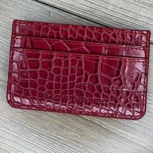 B-Low the Belt Crimson Croc Card Holder